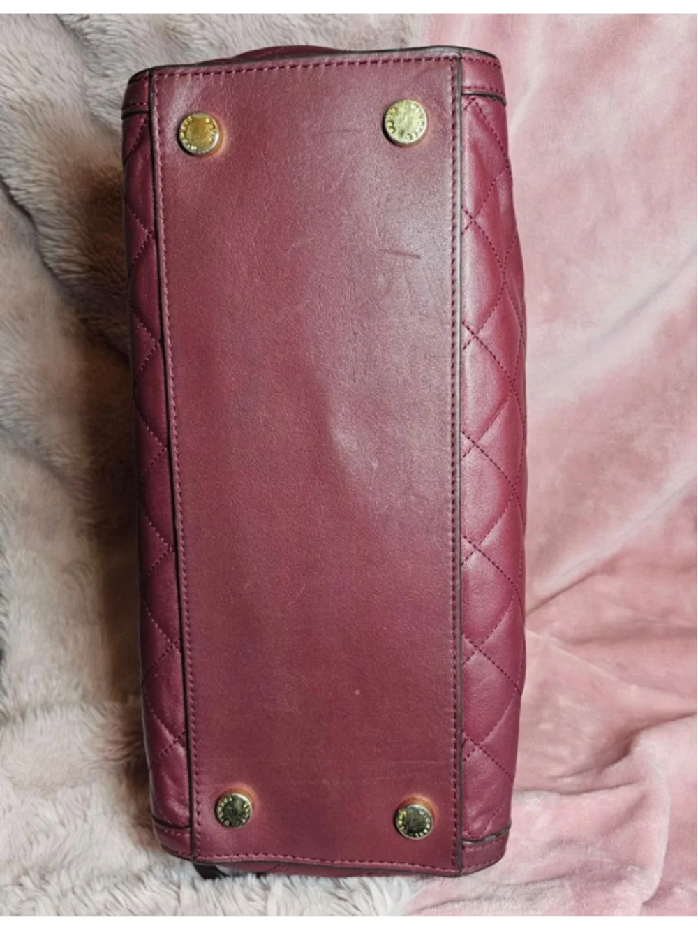 Michael Kors Burgundy Quilted Leather Satchel - Picture 6 of 8